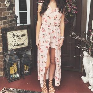 Pink floral shorts/ dress